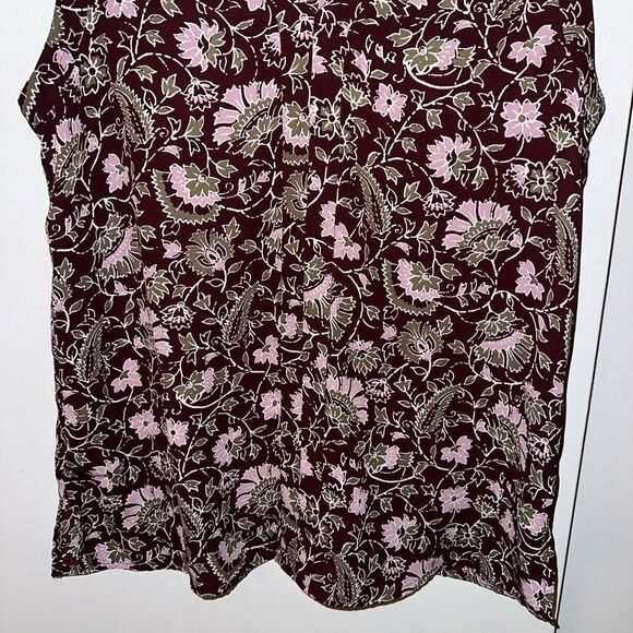 LOFT Women’s Purple Floral Pattern Tank Top Blouse Size Small EUC - Picture 2 of 9